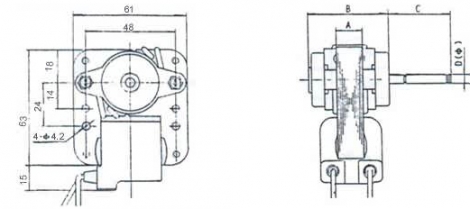 Shaded Pole Asynchronous Motor 61 Series